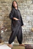Annie Cushion Cotton Peter Pan Smock Blouse Chocolate